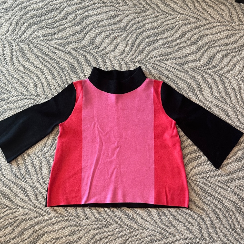 Fate Pink and Black Cowl Neck Sweater